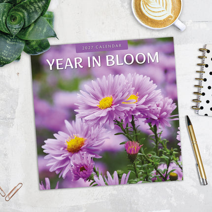 Year in Bloom 2027 square wall calendar - image detail