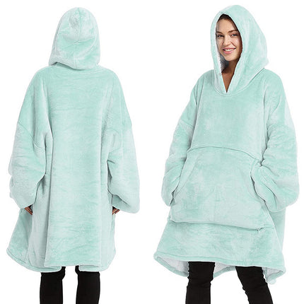 OverSized Soft Pullover Plain Hoodie Warm Fleece Blanket Plush Winter Sweatshirt - Zmart Australia