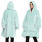 OverSized Soft Pullover Plain Hoodie Warm Fleece Blanket Plush Winter Sweatshirt - Aqua