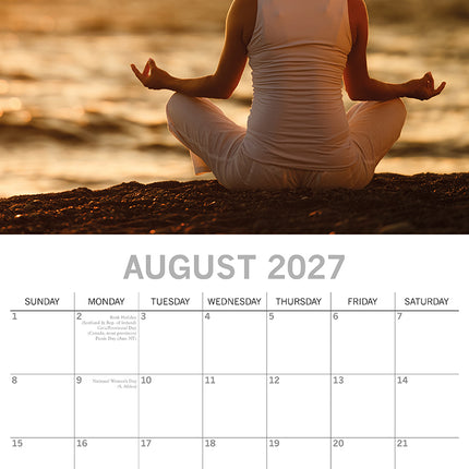 Zen 2027 Premium Square Wall Calendar August sample page