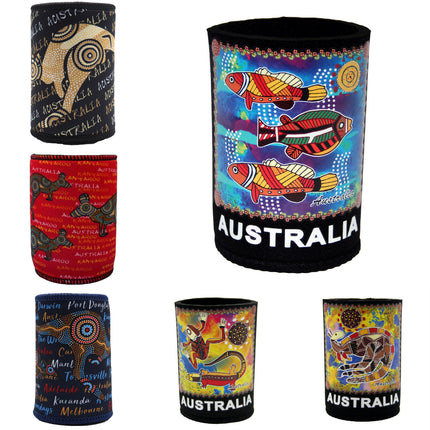 6x Australia Stubby Stubbie Holder Beer Bottle Tin Can Drink Alcohol Cooler Gift