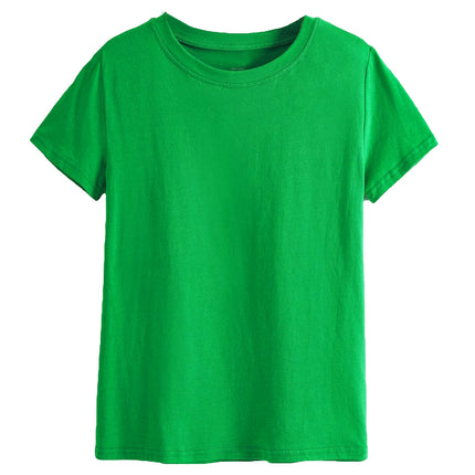 Adult 100% Cotton T-Shirt Unisex Men's Basic Plain Blank Crew Tee Tops Shirts - Green