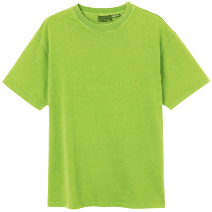 Adult 100% Cotton T-Shirt Unisex Men's Basic Plain Blank Crew Tee Tops Shirts - Lime