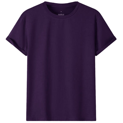 adult-100-cotton-t-shirt-unisex-men's-basic-plain-blank-crew-tee-tops-shirts