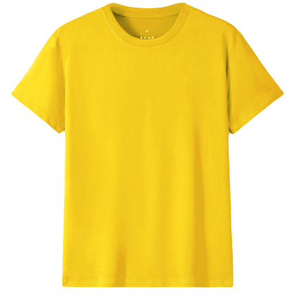 Adult 100% Cotton T-Shirt Unisex Men's Basic Plain Blank Crew Tee Tops Shirts - Yellow