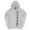 Adult Mens Fleece Lined Pullover Hoodie Casual Jacket Jumper Brooklyn Sweatshirt - Light Grey