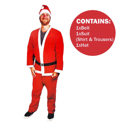 Adult Santa Claus Costume Suit Set Xmas Home Party Cosplay Outfit Christmas Gift