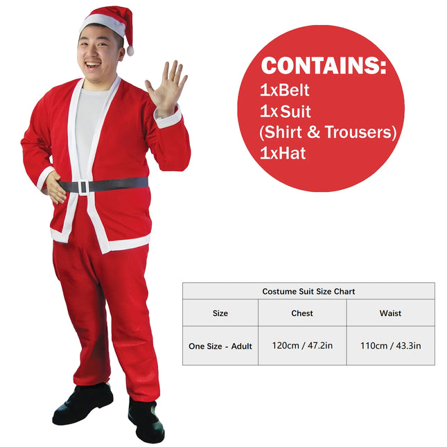 Adult Santa Claus Costume Suit Set Xmas Home Party Cosplay Outfit Christmas Gift