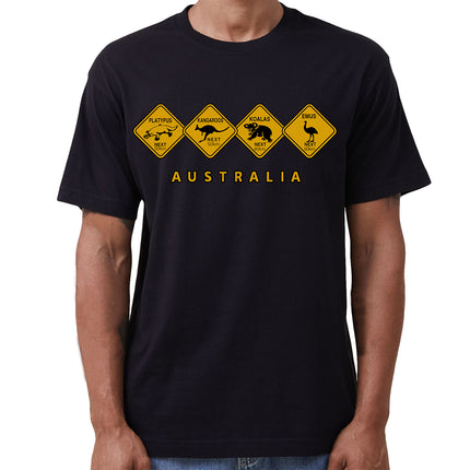 adult-unisex-100-cotton-t-shirt-australia-wildlife-road-sign-souvenir-tee-tops