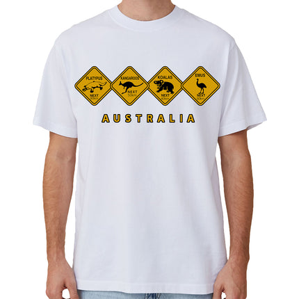 adult-unisex-100-cotton-t-shirt-australia-wildlife-road-sign-souvenir-tee-tops