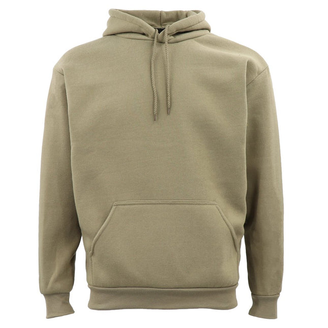 Adult Unisex Men's Basic Plain Hoodie Pullover Sweater Sweatshirt Jumper - Light Olive
