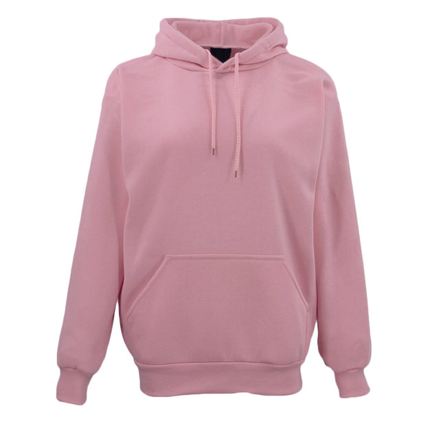 Adult Unisex Men's Basic Plain Hoodie Pullover Sweater Sweatshirt Jumper - Dusty Pink