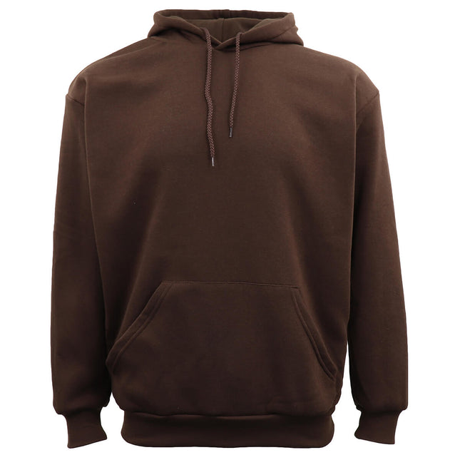 Adult Unisex Men's Basic Plain Hoodie Pullover Sweater Sweatshirt Jumper - Brown