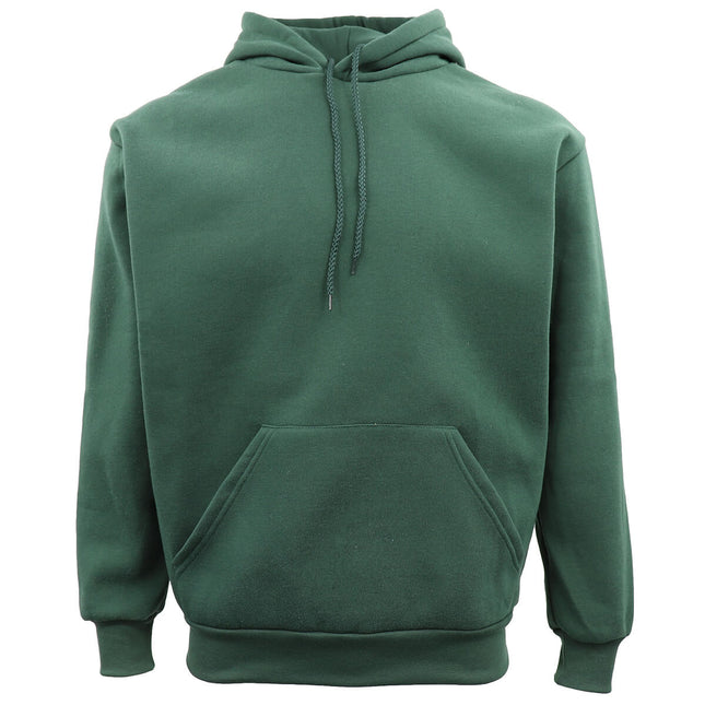 Adult Unisex Men's Basic Plain Hoodie Pullover Sweater Sweatshirt Jumper - Dark Green