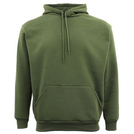 Adult Unisex Men's Basic Plain Hoodie Pullover Sweater Sweatshirt Jumper - Olive