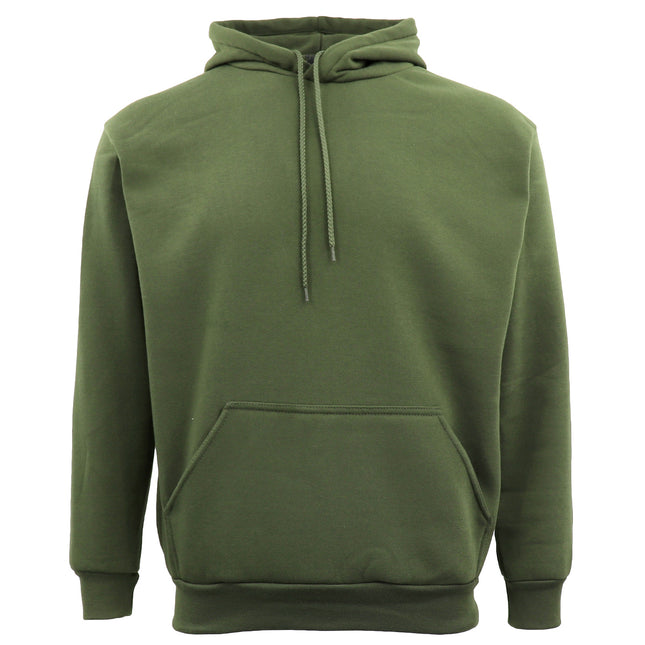 Adult Unisex Men's Basic Plain Hoodie Pullover Sweater Sweatshirt Jumper - Olive