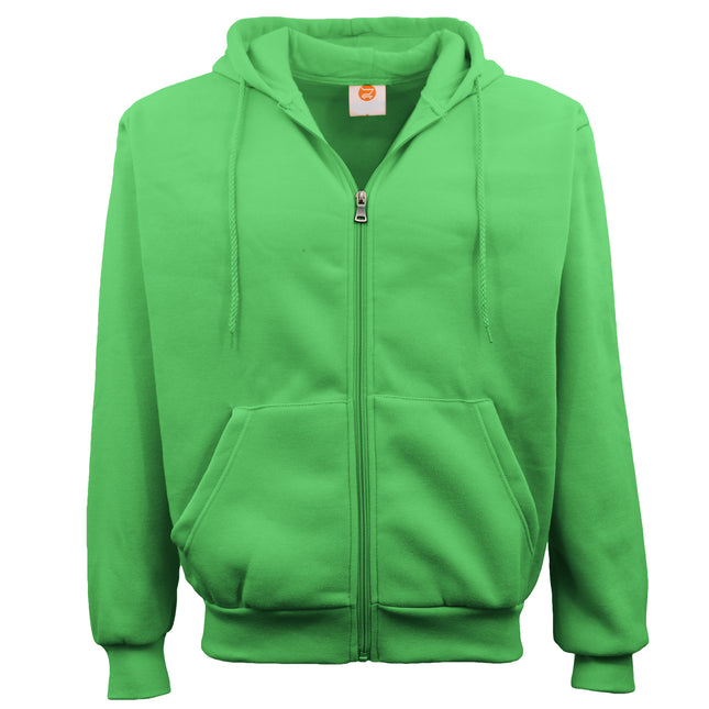 Mens Zip Up Green Hoodie Jumper