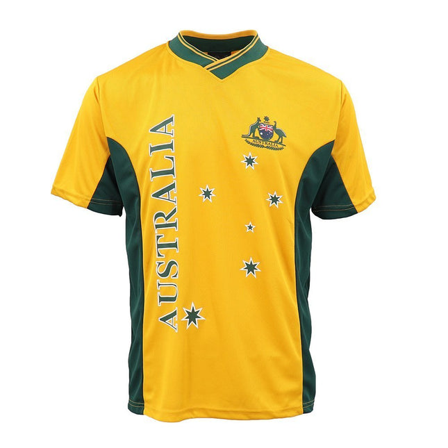 Adults Kids Men's Sports Soccer Rugby Jersy T Shirt Australia Day Polo Souvenir - Gold