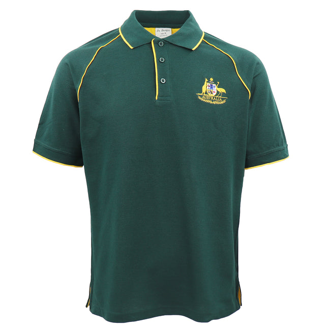 Men's Australian Coat Of Arms Green Polo Shirt