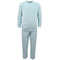 Adults Unisex 100% Flannel 2PCS Set Loungewear Long Pyjamas Sleepwear Nightie - Aqua