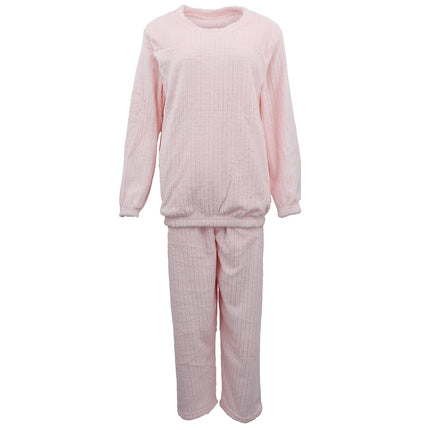 adults-unisex-100-flannel-2pcs-set-loungewear-long-pyjamas-sleepwear-nightie