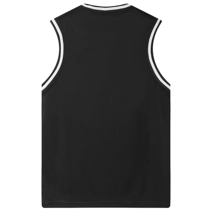 Adults Unisex Men's Plain Basketball Jersey Shirt Singlet Gym Sports Basic Tops - Black