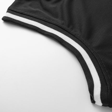 Adults Unisex Men's Plain Basketball Jersey Shirt Singlet Gym Sports Basic Tops - Black