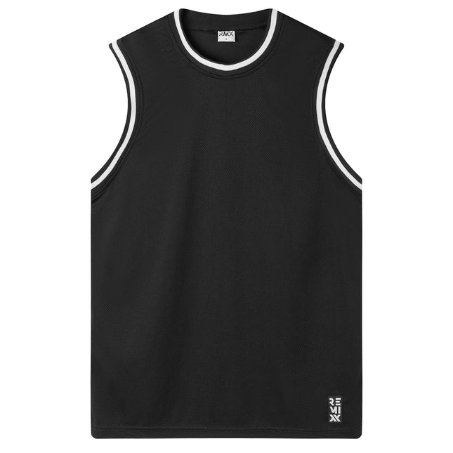 Adults Unisex Men's Plain Basketball Jersey Shirt Singlet Gym Sports Basic Tops - Black