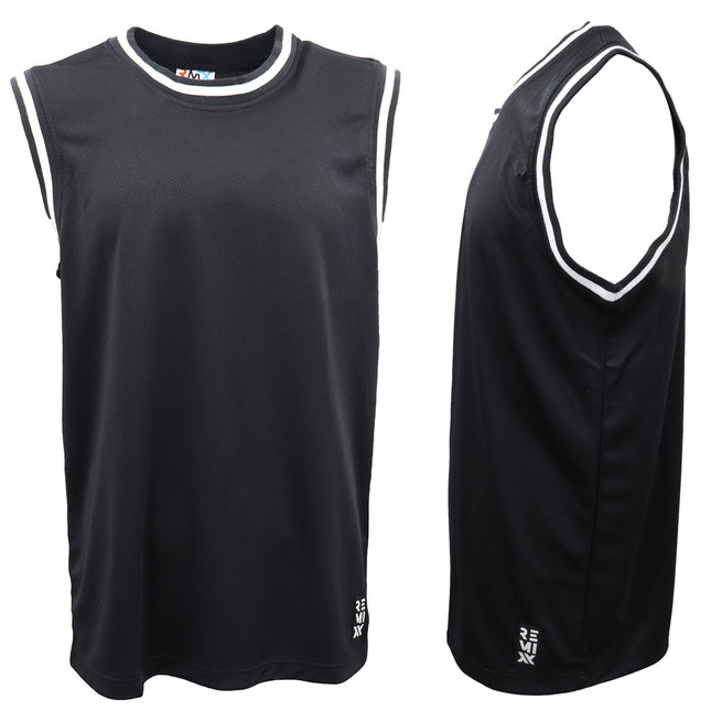 Adults Unisex Men's Plain Basketball Jersey Shirt Singlet Gym Sports Basic Tops - Black