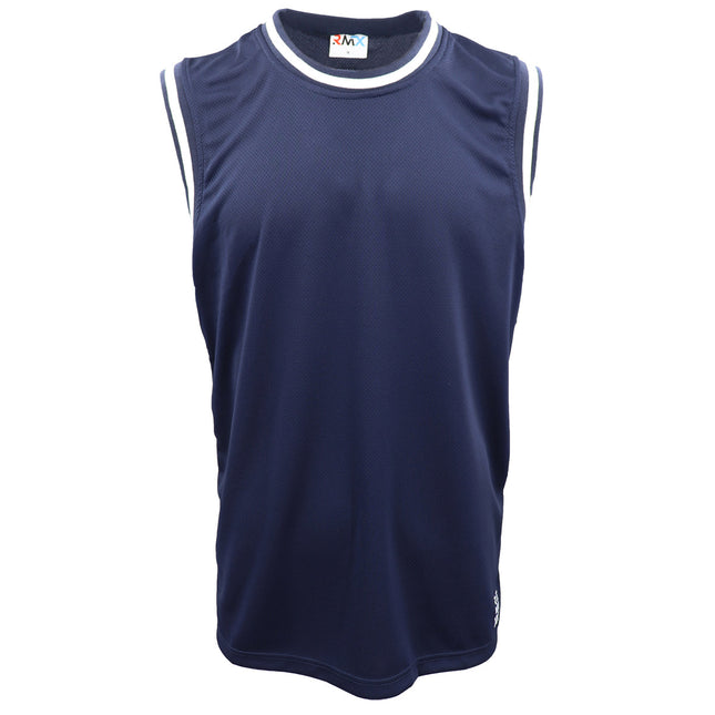 Adults Unisex Men's Plain Basketball Jersey Shirt Singlet Gym Sports Basic Tops - Navy