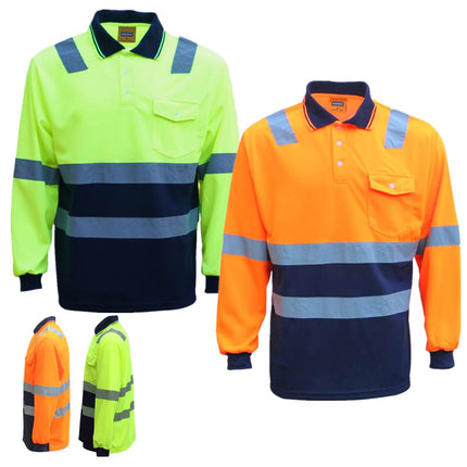 hi-vis-long-sleeve-workwear-shirt-w-reflective-tape-cool-dry-safety-polo-2-tone