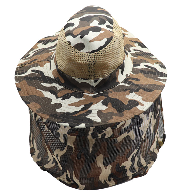 Bucket Flap Boonie Slouch Hat Wide Brim Mesh Crown Neck UV Protect Breathable