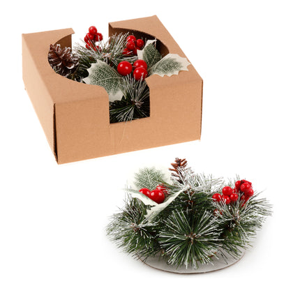 Christmas Floral Table Arrangements Red Berries Pine Cones Flowers Decorations