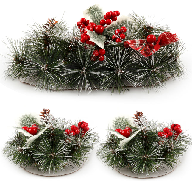 Christmas Floral Table Arrangements Red Berries Pine Cones Flowers Decorations