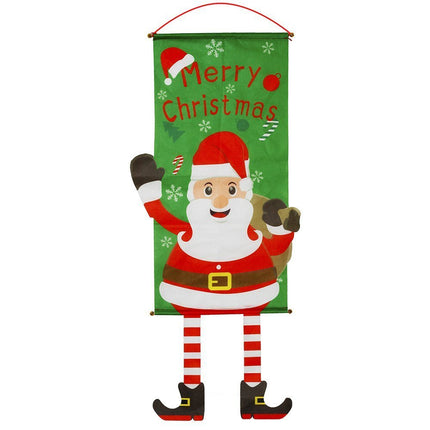 Christmas Hanging Banner Flag Door Window Decor Santa Reindeer Snowman Ornaments - Zmart Australia