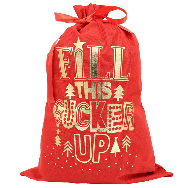 Christmas Large Hessian Sack Burlap Fill Sucker Up Stocking Gift Bag Drawstring - Zmart Australia