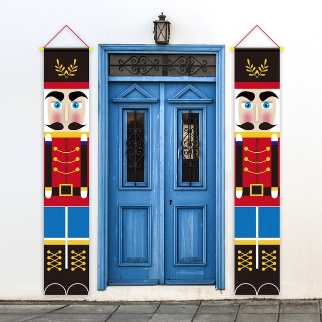 Christmas Nutcracker Door Banner Window Hanging Soldier Guard Flag Party Decor - Zmart Australia