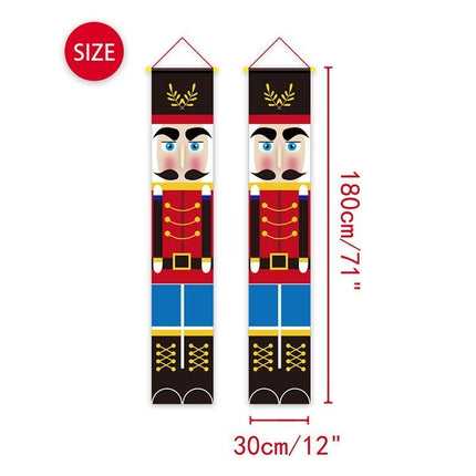 Christmas Nutcracker Door Banner Window Hanging Soldier Guard Flag Party Decor - Zmart Australia