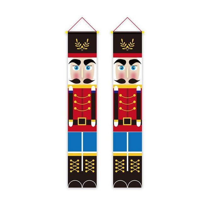 Christmas Nutcracker Door Banner Window Hanging Soldier Guard Flag Party Decor - Zmart Australia