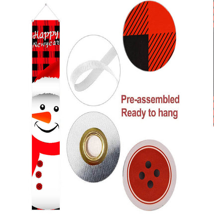 Christmas Santa Snowman Door Banners Window Hanging Flag Couplets Party Decor - Zmart Australia