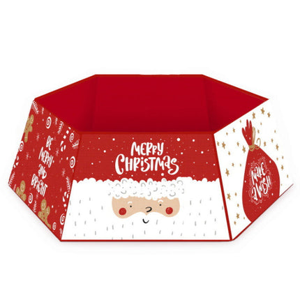 Christmas Tree Base Collar Skirt Cover Cartoon Santa Snowflakes Home Party Decor