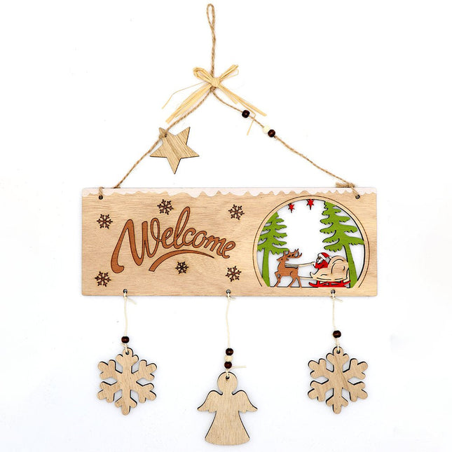 Christmas Wooden Santa Wall Door Welcome Hanging Plaque Sign Decor Xmas Ornament - Zmart Australia