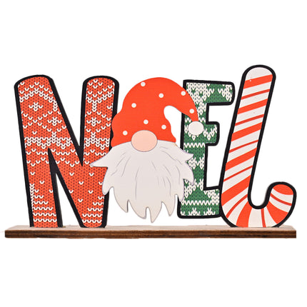 Christmas Wooden Stand Sign Plaque Plaid Santa Gift Home Ornament Xmas D???cor