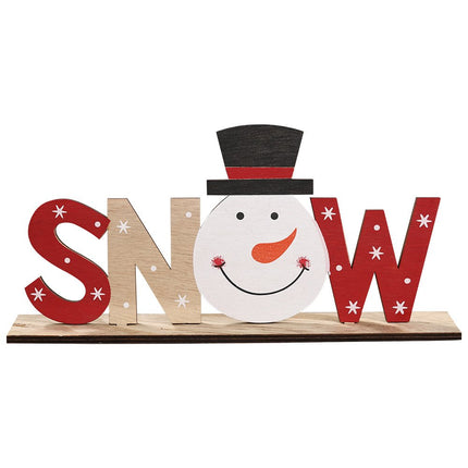 Christmas Wooden Table Stand Sign Plaque Ornament Santa Snowman Party Xmas Decor - Zmart Australia