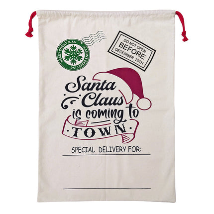 Large Christmas XMAS Hessian Santa Sack Stocking Bag Reindeer Children Gifts Bag - Zmart Australia