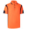 HI VIS Polo Shirts Short Sleeve Work Tops Tee Tradie Safety Workwear Reflective - Fluro Orange / Navy