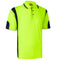 HI VIS Polo Shirts Short Sleeve Work Tops Tee Tradie Safety Workwear Reflective - Fluro Yellow / Navy