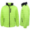 HI VIS Puffer Safety Jumper Full Zip Padded Jacket Zip Pocket Workwear Sweater - Fluro Yellow