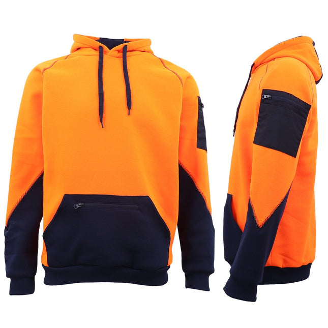 hi-vis-safety-fleece-pullover-hoodies-workwear-kangaroo-arm-pen-pockets-jacket