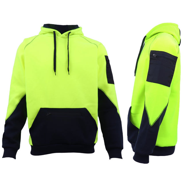 hi-vis-safety-fleece-pullover-hoodies-workwear-kangaroo-arm-pen-pockets-jacket